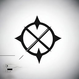 A simple, small, masculine tattoo design in the shape of a crosshair