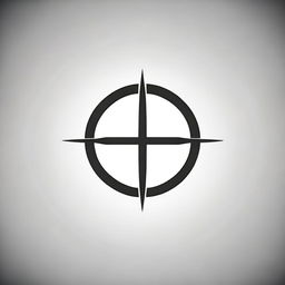 A simple, small, masculine tattoo design in the shape of a crosshair