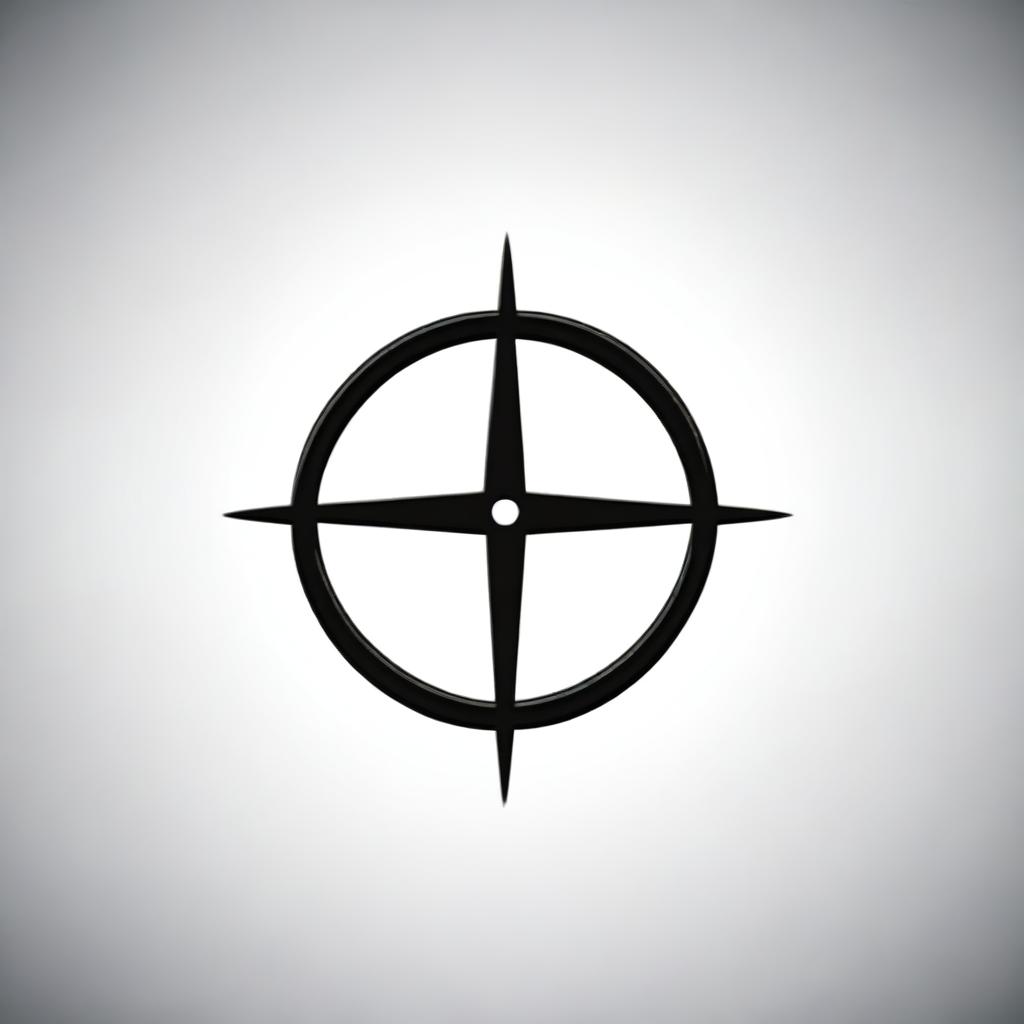 A simple, small, masculine tattoo design in the shape of a crosshair