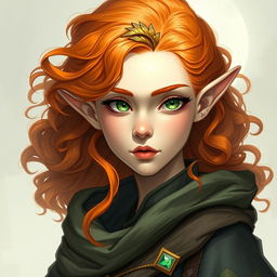 Dungeons and Dragons illustration: a tall, elegant young elf with a majestic bearing