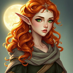 Dungeons and Dragons illustration: a tall, elegant young elf with a majestic bearing