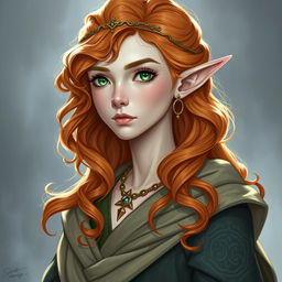 Dungeons and Dragons illustration: a tall, elegant young elf with a majestic bearing