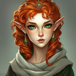 Dungeons and Dragons illustration: a young, tall, and elegant female elf with a majestic bearing