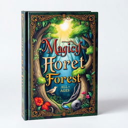 A beautifully designed book cover featuring an intricate illustration of a mystical forest