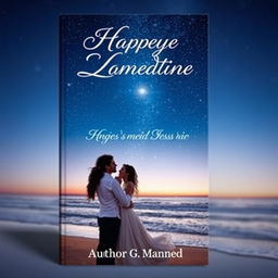 A romantic book cover featuring a couple embracing under a starlit sky