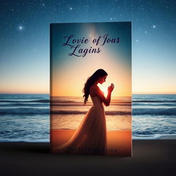 A romantic book cover featuring a couple embracing under a starlit sky