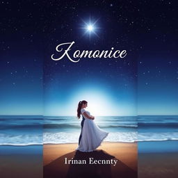 A romantic book cover featuring a couple embracing under a starlit sky