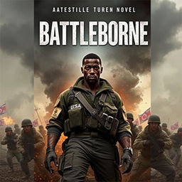 Create a book cover for a military novel titled 'Battleborne'