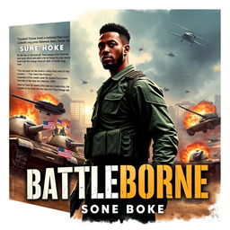 Design a book cover for a military novel titled 'Battleborne'