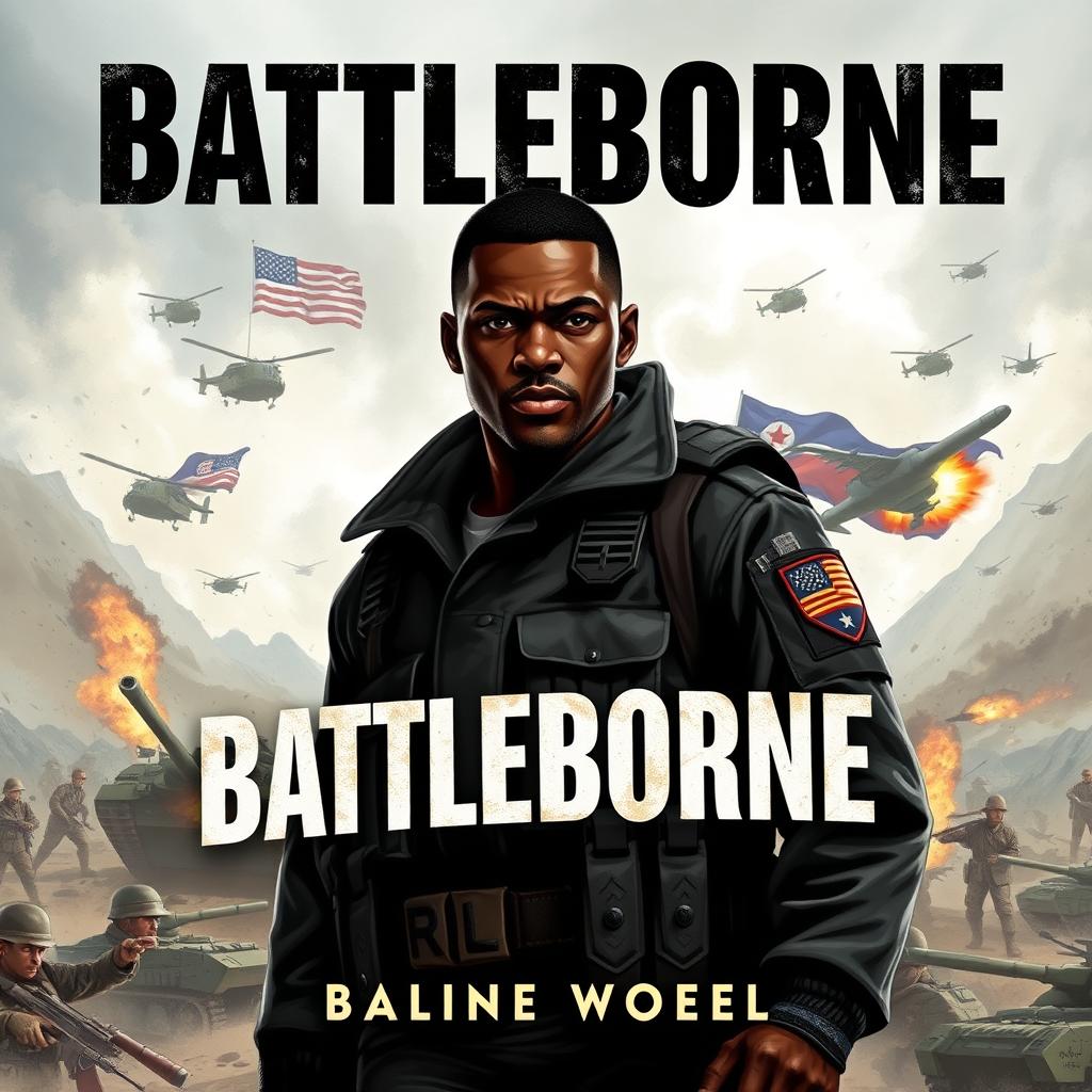 Design a book cover for a military novel titled 'Battleborne'