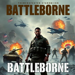 Design a book cover for a military novel titled 'Battleborne'