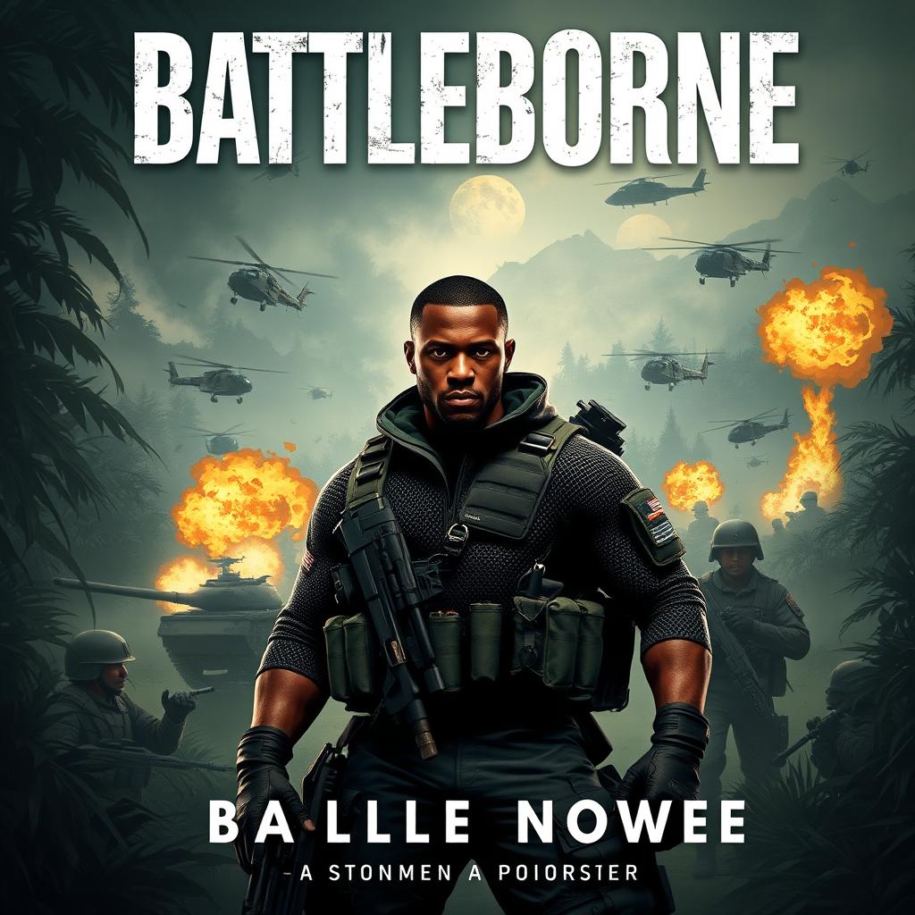 Design a book cover for a military novel titled 'Battleborne'