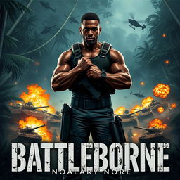 Design a book cover for a military novel titled 'Battleborne'