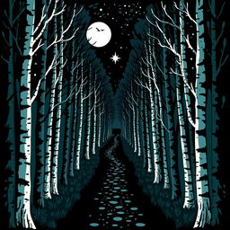 A romantic fantasy book cover using Nordic folk art style in black, blue, green, and white