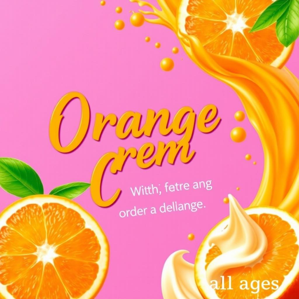 A vibrant and eye-catching advertisement for orange creme