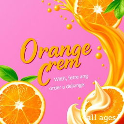 A vibrant and eye-catching advertisement for orange creme