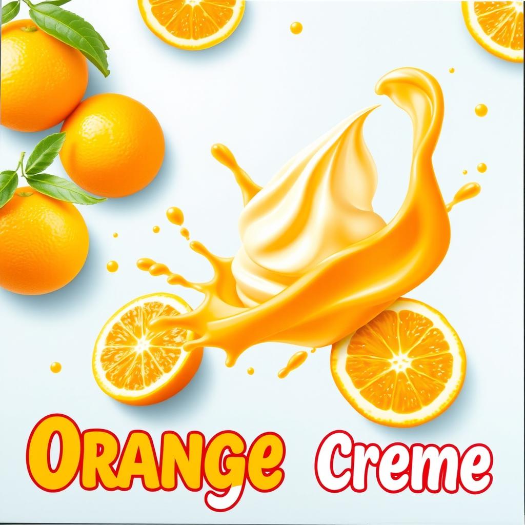 A vibrant and eye-catching advertisement for orange creme