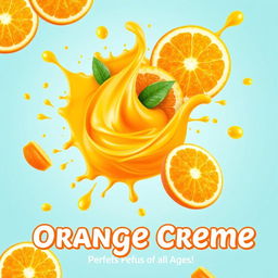 A vibrant and eye-catching advertisement for orange creme