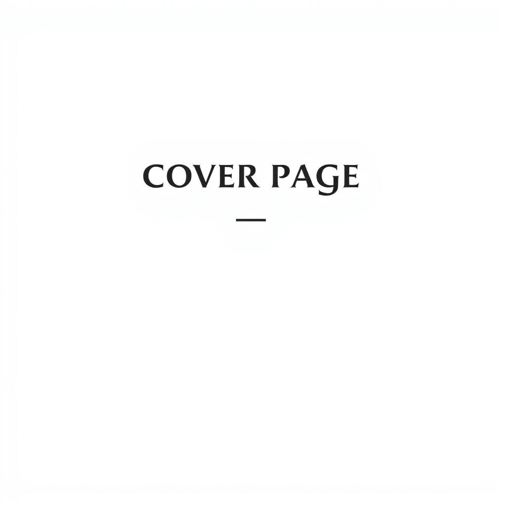 Create a cover page with a clean, professional design