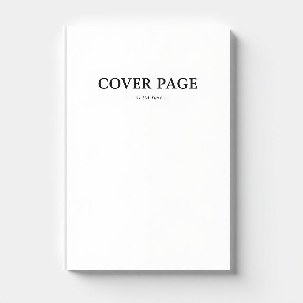 Create a cover page with a clean, professional design