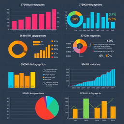 A detailed infographic showcasing various statistics, including bar charts, pie charts, and line graphs