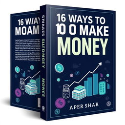 Create an e-book cover for a book titled '16 Ways to Make Money'