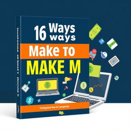 Create an e-book cover titled '16 Ways to Make Money Online'