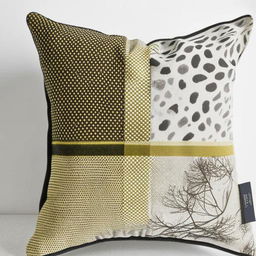 Various creative and stylish designs for sofa pillows, showcasing different patterns, fabrics and color palettes.