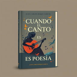 Ilustración en formato vertical para la portada del libro 'CUANDO EL CANTO ES POESÍA' del autor Juan Carlos Roque García