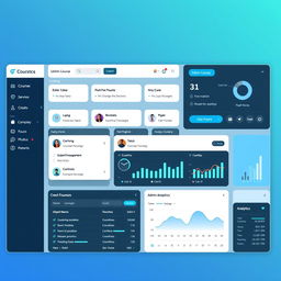 A modern and sleek admin dashboard for a course management system built with Vue3