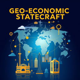 A sophisticated and modern illustration representing geo-economic statecraft and global affairs