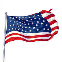 A detailed illustration of the American flag, but with 60 stars instead of the usual 50