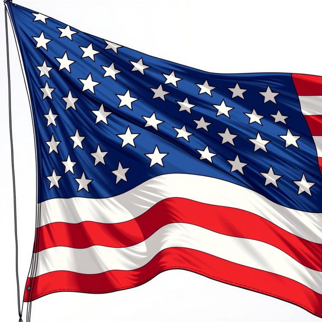 A detailed illustration of the American flag, but with 60 stars instead of the usual 50