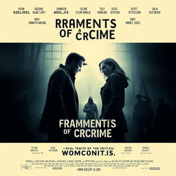 Create a movie poster for a murder mystery investigation thriller titled 'Fragments of a Crime'