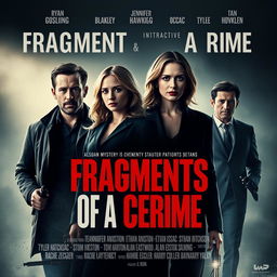 Create a movie poster for a murder mystery investigation thriller titled 'Fragments of a Crime'