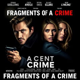 Create a movie poster for a murder mystery investigation thriller titled 'Fragments of a Crime'