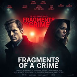 Design a captivating and mysterious movie poster for a murder mystery thriller titled 'Fragments of a Crime'