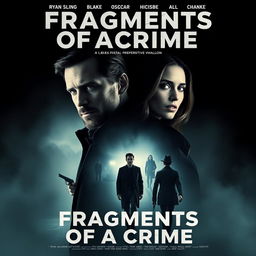 Design a captivating and mysterious movie poster for a murder mystery thriller titled 'Fragments of a Crime'