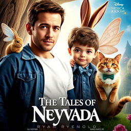 Create a movie poster for a fantasy, feel-good, family adventure film titled 'The Tales of Neyvada'