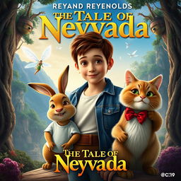 Create a grand and enchanting movie poster for a fantasy, feel-good, family adventure film titled 'The Tales of Neyvada'