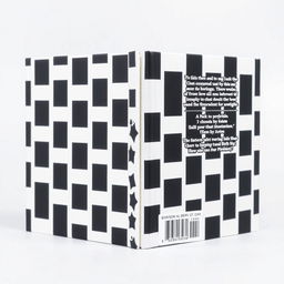 The front and back cover of a book with a black and white geometric pattern featuring stars