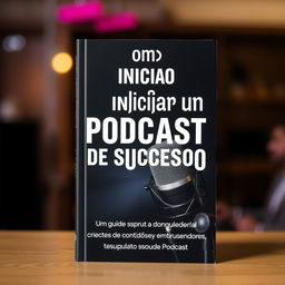 Capa de livro em português com o título 'Como Iniciar um Podcast de Sucesso' e o subtítulo 'Um Guia Completo para Criadores de Conteúdo, Empreendedores e Entusiastas de Podcast'