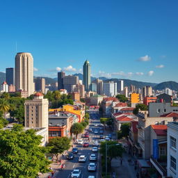 A vibrant and bustling cityscape of Sao Paulo, Brazil