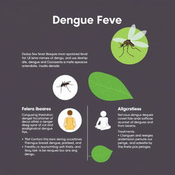 An educational module about dengue fever, featuring informative graphics and text