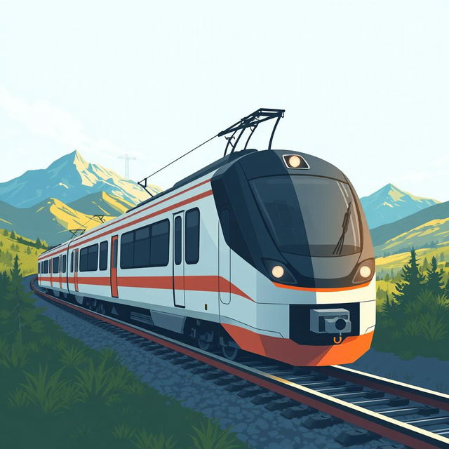 A detailed illustration of a train as a mode of transportation