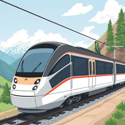 A detailed illustration of a train as a mode of transportation