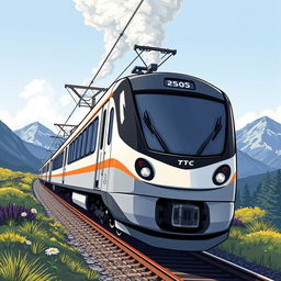 A detailed illustration of a train as a mode of transportation