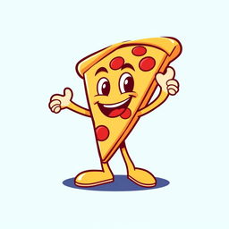 Create a flat illustrated mascot for a pizza company