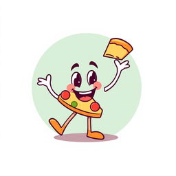 Create a flat illustrated mascot for a pizza company