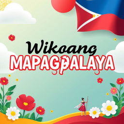 Create a unique Filipino Buwan ng Wika poster with the theme 'Wikang Mapagpalaya' without any words